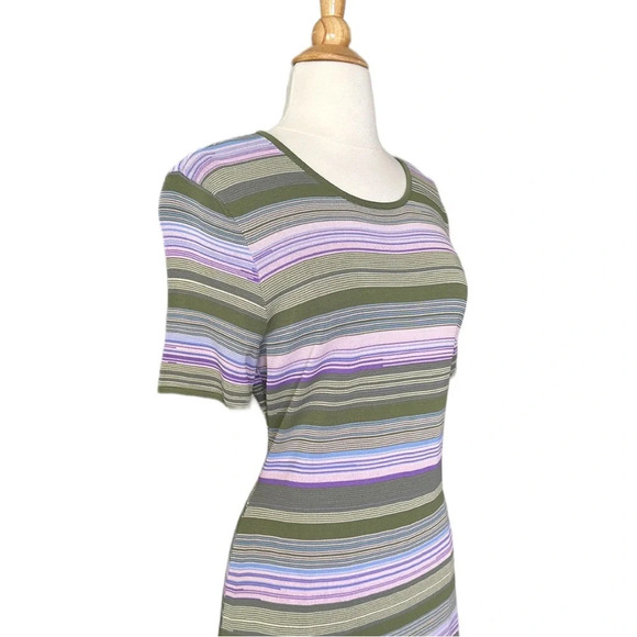 SHOSHANNA Adena Multi-Colored Stripe Knit Dress Retro Preppy Career, Size Large - Picture 6 of 16